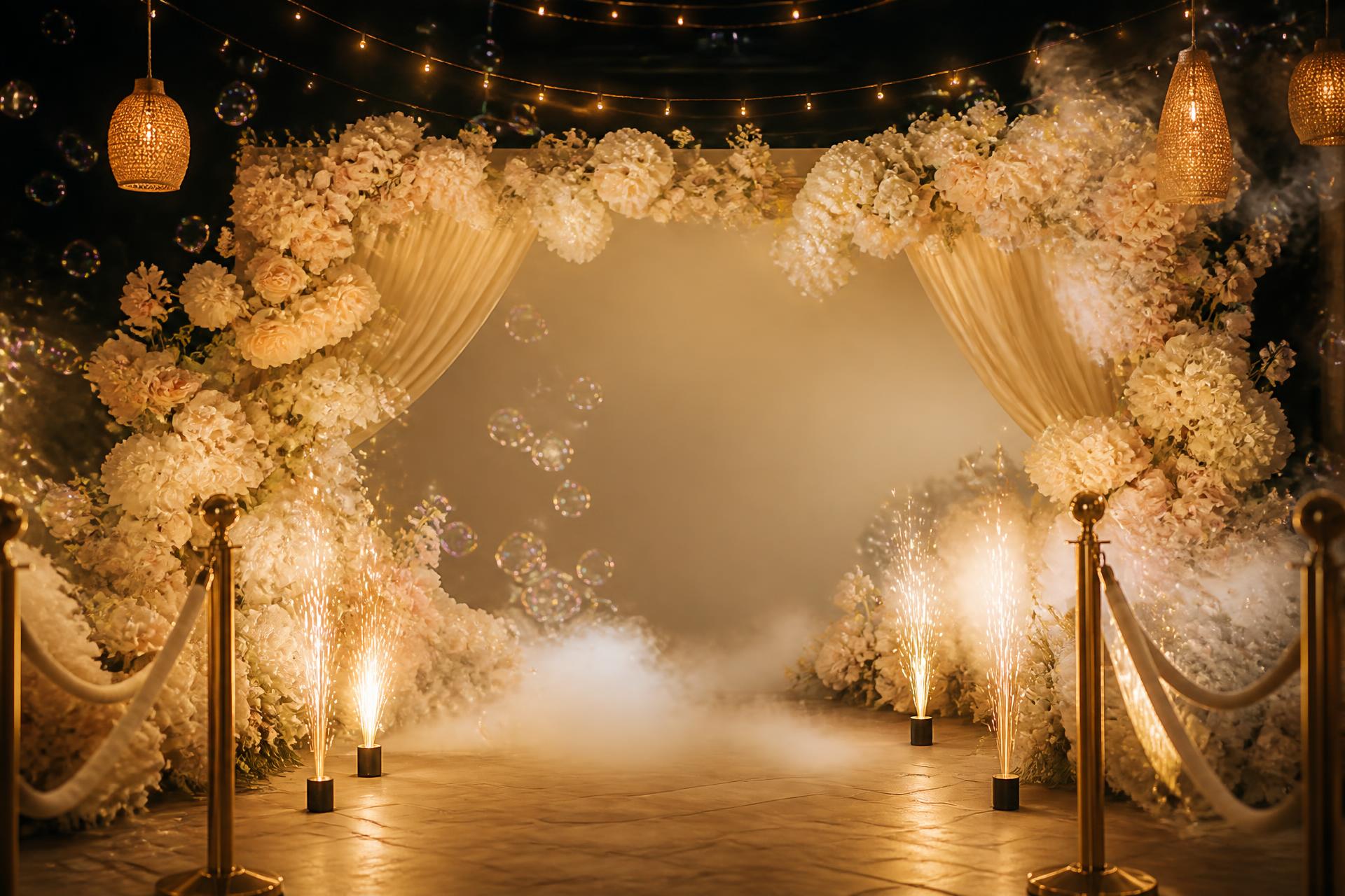 Luxury lighting and event design at a Tampa Bay wedding reception